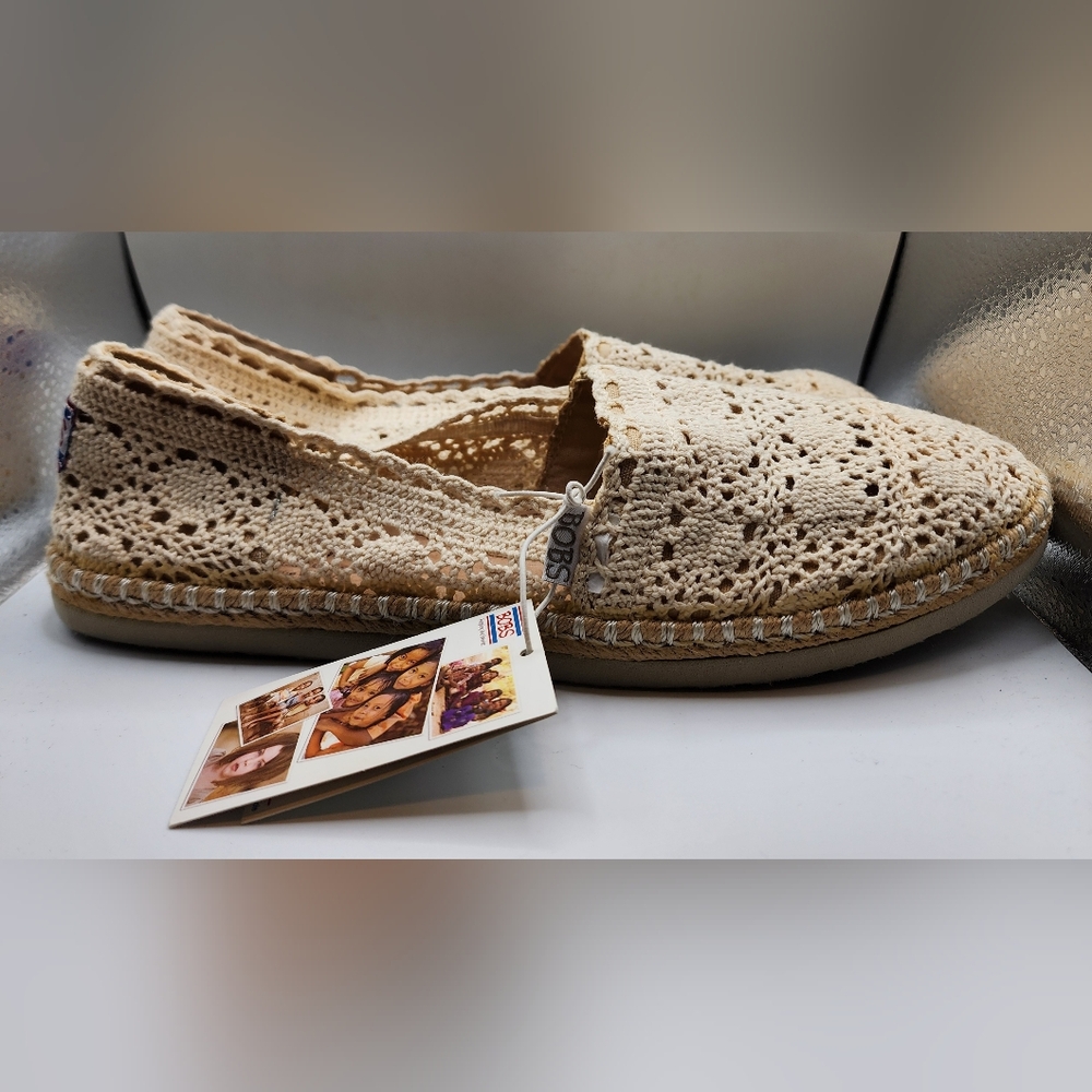 NWT Bobs lace crochet loafer Casual shoes 10 Natural Douly Flats cream Cottage